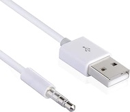 3.5mm Male Jack to USB Charging Data Cable Compatible for SYRYN Waterproof MP3 Player, Headphones, White