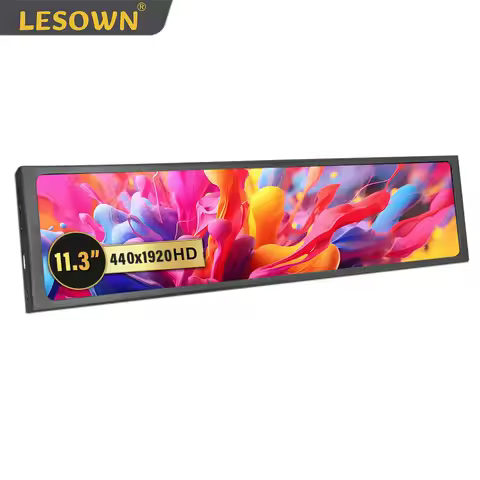 LESOWN 11.3 inch Small Secondary Screen FHD IPS 440x1920 HDMI Monitor 500cd/m2 High Brightness Stret
