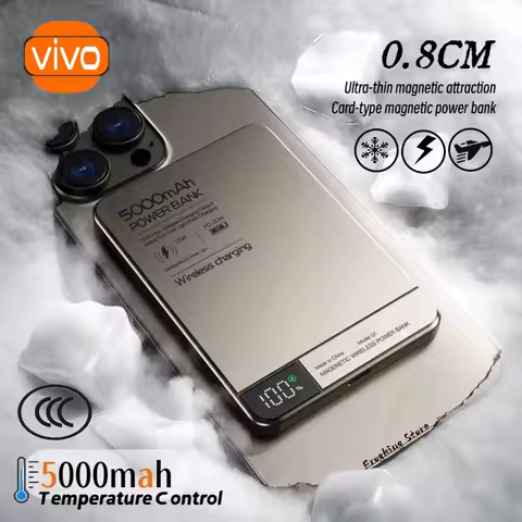 VIVO 5000mAh Magnetic Wireless PowerBank Digital Display PD22.5W Fast Charging External Battery For 