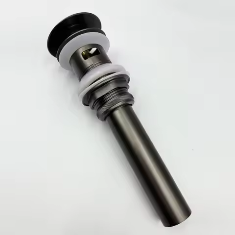 Bathroom Sink Drain with Overflow, Vessel Sink Lavatory Vanity Up Drain Stopper, 304 Stainless Steel