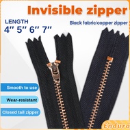 E.A Rugged Metal Zipper Teeth Length 4" 5" 6" 7" Invisible Zipper for Jeans/Skirts
