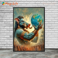 2025 Cartoon Shiva Brahma Vishnu Hinduism Religion Posters Wall Pictures For Living Room Poster Wall