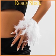 royal Dance Event Feathered Wristband Adjustable Band Arm Sleeves for Carnivals Party
