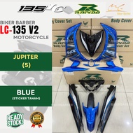 RAPIDO Yamaha LC135 V2 Jupiter (5) Biru Blue Body Coverset Sticker Tanam Stripe Tanam Lc135