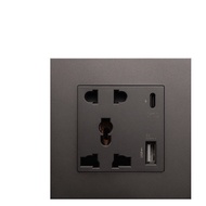 Power 2100MA Usb Outlet Crystal Glass Panel 13A Universal Jack 18W 4A Smart Quick Smart Wall Type C