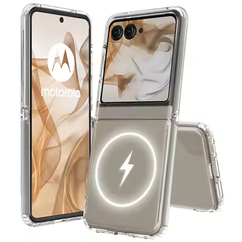 Luxury Magnetic Transparent Phone Case For MOTO Razr 50 60 Ultra Funda Motorola Razr 50 Highly Clear