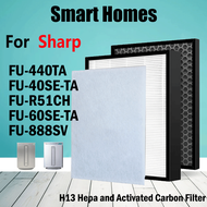 เปลี่ยน FU-888SV HEPA และเปิดใช้งานคาร์บอนสำหรับ Sharp FU-P60S FU-4031NAS FU-P40S เครื่องฟอกอากาศ FZ