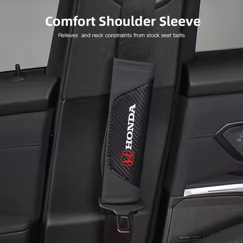 1Pcs Car Seat Belt Shoulder Cover Carbon Fiber Protective Pad For Honda Civic Accord Fit Jazz CRV BR