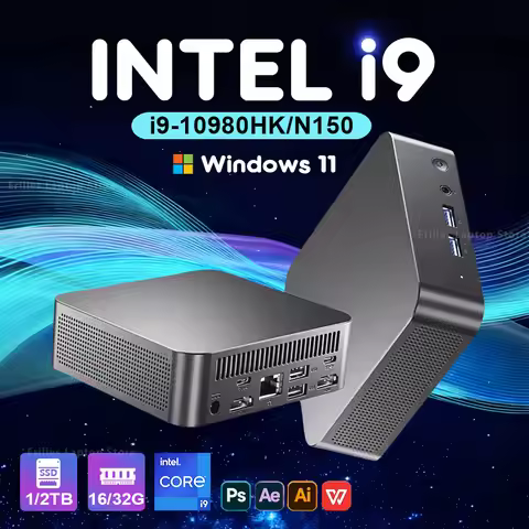i9 MINIPC Gaming Windows 11 Intel Core i9 10980HK Intel N150 Mini Host 16GB RAM 1TB 2TB SSD Desktop 