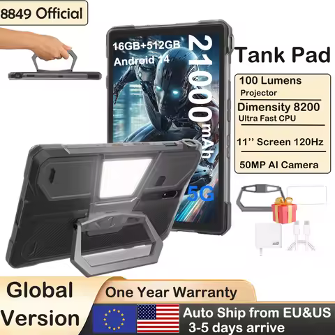 8849 TANK PAD Unihertz Rugged Tablet Projector 10.95 inch 120Hz 32GB 512GB 21000mAh 32MP+50MP 66W Ph