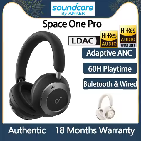Original Anker Soundcore Space One Pro Headphone Hi-Res LDAC Wireless Bluetooth Gaming Headset Super