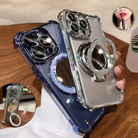 Magnetic Mirror Holder Case For VIVO V30 Y19S Y17S Y03 Y78 Plus Y200 Y77 Y77E Y38 Y27 Y28 Y21 Y33S Y