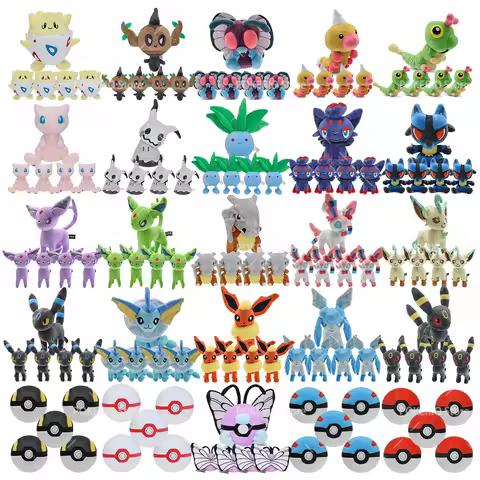 Wholesale Pokemon Plush 5Pcs/Lot Mimikyu Caterpie Oddish Garchomp Phantump Umbreon Sylveon Stuffed A