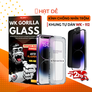 Kính Cường Lực KingKong iphone Khung Tự Dán Chống Nhìn Trộm Ngăn Bụi Loa X/XR/XS Max/11/12/13/14/15/