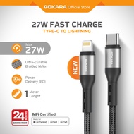 VOKARA Type C to C & Type C to Lightning Charger Cable | Fast Charging 60W & 27W PD | Nylon Braided 