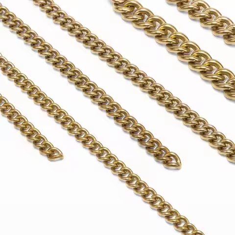 1 Meter Solid Brass Curb Link Chain Wallet Chain Men Belt Pants Keychain Necklace Bag Strap Parts Je