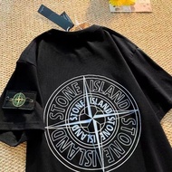 【VESURE】baju stone island 100% cotton Cetakan kompas t shirt T-shirt leher bulat lelaki cotton t shi