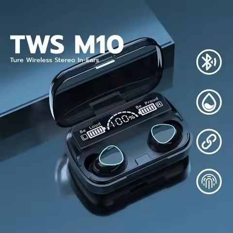 Experience M10 TWS headphones with Bluetooth 53 massive 3500mAh charging box wireless earphones mic 