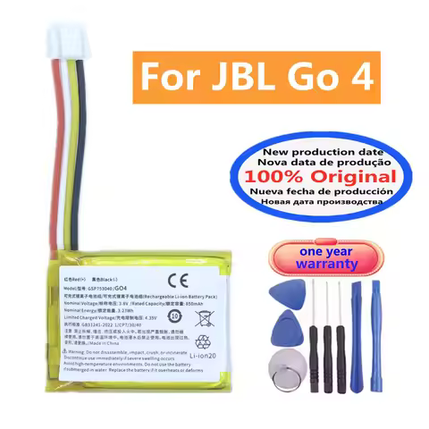 New Replacement Battery For JBL Go 4 Go4 GO 4 GO4 GSP753040 Bluetooth Speaker Batteries + Free Tools
