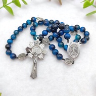 Catholic Rosary Saint Benedict Rosary Blue Tiger Eye St Benedict Medals St Benedict Crucifix Baptism