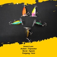 Fly Lure Insect Cicada Ultralight Artificial Bait Fishing Lure Small 4gram Hook Toman Pancing Haruan