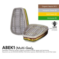 3M 6059 (CE/ SIRIM) Multi Gas Cartridge/ ABEK1 Filter/ 6006 Discontinued/ CE SIRIM Approved/ *1 Pair