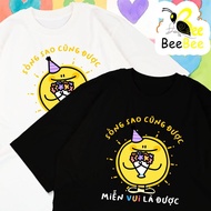 Life's BEESKY T-shirt IS A FISH - MY WORK IS SWIMMING, positive message, oversize cotton fabric, loo