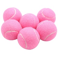 6Pcs Pack Pink Tennis Balls Wear-Resistant Elastic Training Balls 66mm Ladies Beginners Practice Ten
