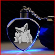 Naruto light keychain Animation cartoon LED key chain crystal seven color light key pendant