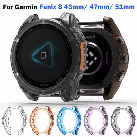 Soft TPU Case For Garmin Fenix 8 43mm/47mm/51mm Anti-scratch Bumper Silicone Shell Protector Cover F