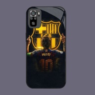 DK-84 FC Messi Casing GLASS soft frame black Xiaomi Redmi Note poco 10T SE 11S 10S M5S M4 11 10 M3 P