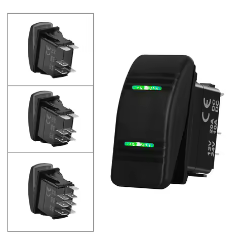 Green Led Light Bar Switch 12V SPST ON OFF Car Switch DPDT ON ON OFF Rotary Beacon Switch ON OFF ON 