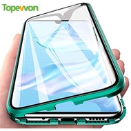 Topewon Magnetic Case For OPPO A5 A7 A3S A5S A9 R15 R17 Pro 2020 Metal Bumper Double Sided Tempered Glass Mobile Covers