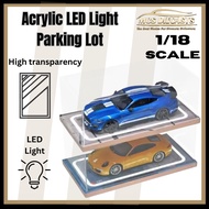 1:18 Diorama Assembled Acrylic Cover Parking Lot With LED Light Parking Lot Garage Diorama