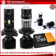 (2 Biji /1PAIR) Y10 Pro H11 H7 H4 HB3 HB4 6000K 60W 9000LM Mini Headlamps Projector LED No Radio Int