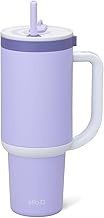 Ello Oasis 40 oz Tumbler with Handle & Retracting Straw | Reusable Insulated Stainless Steel Cup 100