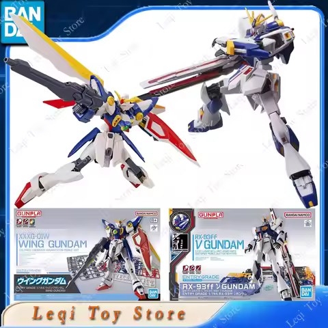 Bandai Original EG ENTRY GRADE GUNPLA XXXG-01W WING RX-93FF V GUNDAM Action Anime Figures Toys Kid G