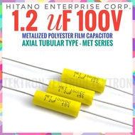 MET Hitano 1.2uF 100VDC Axial Capacitor Bipolar Nonpolar Audiophile BP