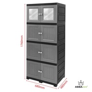 Abbaware Wardrobe Wooden Design / Almari Baju / Storage Cabinet / Drawer Cabinet