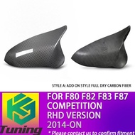 Carbon Fiber Mirror Cover For BMW M2 F87 Competition M3 F80 M4 F82 F83 2014-ON Side Door Rearview Ca