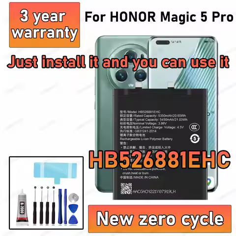 100% New High Capacity HB526881EHC Battery For HONOR Magic 5 Pro magic5 pro mobile Phone batteries b