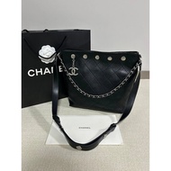 CHANEL 25P Gold Coin Hippie hobo Shoulder Messenger Bag Bucket Bag