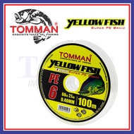 100m (15LB-60LB) Tomman Yellow Fish Braid Tali Pancing Fishing Line (Benang)