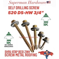 3/4" 520 DS-HW MK SELF DRILLING SCREW DS-HW SCREW AWNING METAL DECK SKRU ATAP BUMBUNG BESI C CHANNEL