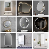 Bathroom Mirror Lampu Cermin Bulat LED Wall Mirror Cermin Bilik  Cermin Bulat Dressing Mirror Deko M