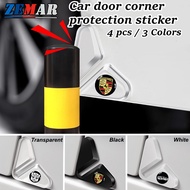 4Pcs Porsche Universal Car Door Corner Protection Sticker Car Door Edge Anti-collision Sticker for P