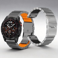 26mm 22mm Light Titanium + Silicone QuickFit Strap Premium Metal Sporty Band For Garmin Enduro 3 2 F