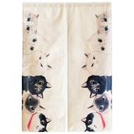 Cartoon Cat Printed Door Curtain Half Curtain Living Room Bedroom Partition Curtain Kitchen Door Curtain Feng Shui