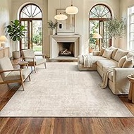 Homemate Washable Rug 8x10 Area Rugs - Vintage Faux Wool Rugs for Living Room Bedroom Dining Room - 