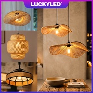 Luckyled Lampu Rotan Gantung Bamboo Pendant Light Lamp Shade Ceiling Lighting Candelier Light E27 Bu